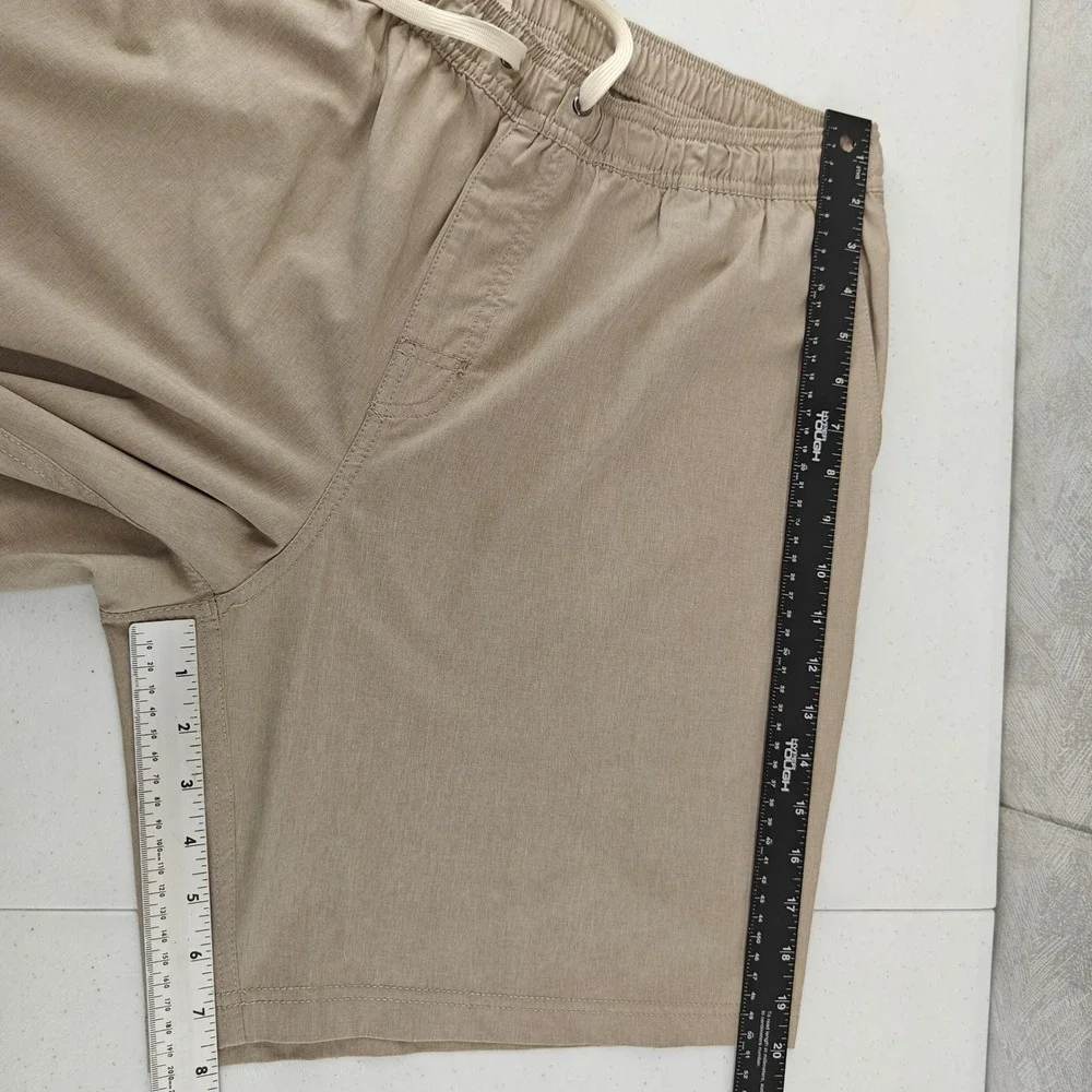 Fair Harbor Shorts Mens XXL Tan Khaki Beige Board Shorts Swim Trunks Unlined 2XL